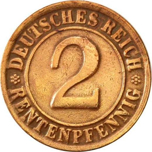 Obverse 2 Rentenpfennig 1924 G -  Coin Value - Germany, Weimar Republic