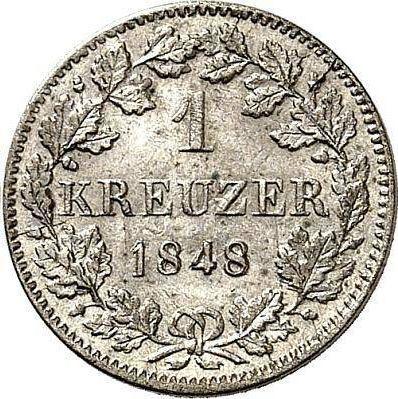 Reverse Kreuzer 1848 - Silver Coin Value - Württemberg, William I