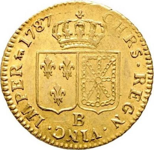 Reverso Louis d'Or 1787 B - valor de la moneda de oro - Francia, Luis XVI