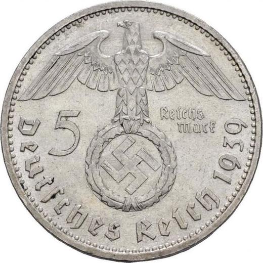 Reverse 5 Reichsmark 1939 E "Type 1936-1939" - Silver Coin Value - Germany, Third Reich