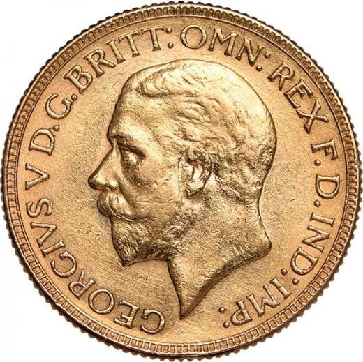 Obverse Sovereign 1929 M - Gold Coin Value - Australia, George V