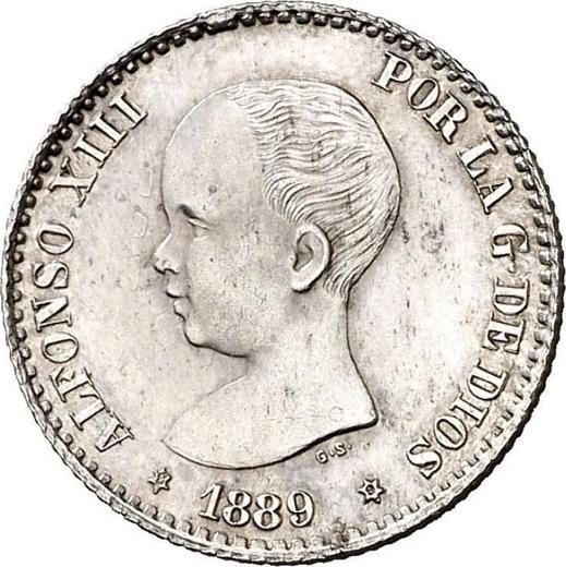 Obverse 50 Céntimos 1889 MPM - Silver Coin Value - Spain, Alfonso XIII