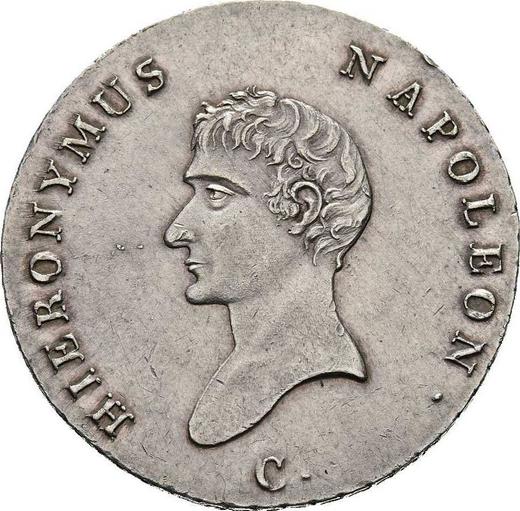 Obverse 2/3 Thaler 1809 C "Large head" - Silver Coin Value - Westphalia, Jérôme Napoléon