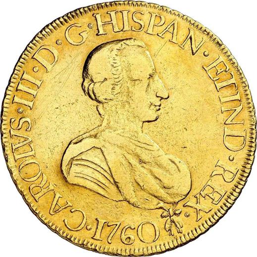 Obverse 8 Escudos 1760 Mo MM - Gold Coin Value - Mexico, Charles III