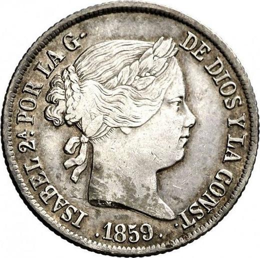 Obverse 4 Reales 1859 8-pointed star - Silver Coin Value - Spain, Isabella II