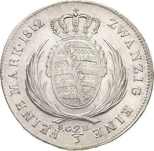 Reverse 2/3 Thaler 1812 S.G.H. - Silver Coin Value - Saxony-Albertine, Frederick Augustus I