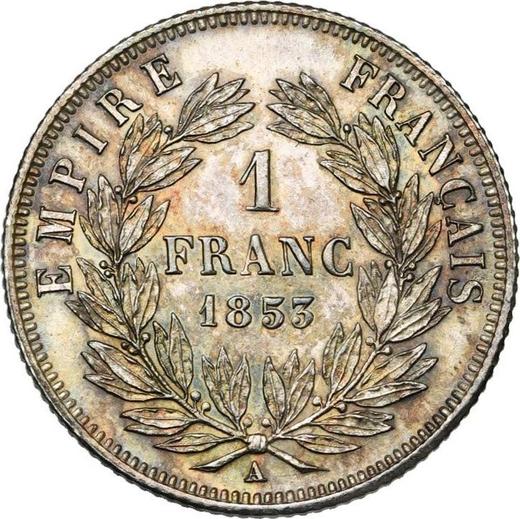 Reverse 1 Franc 1853 A "Type 1853-1863" - Silver Coin Value - France, Napoleon III