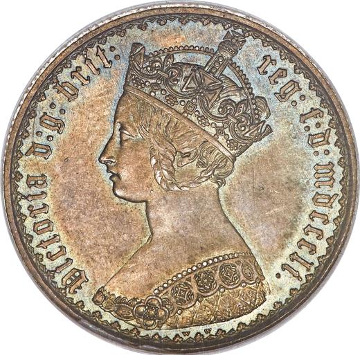 Obverse Florin 1851 WW "Gothic" - Silver Coin Value - United Kingdom, Victoria