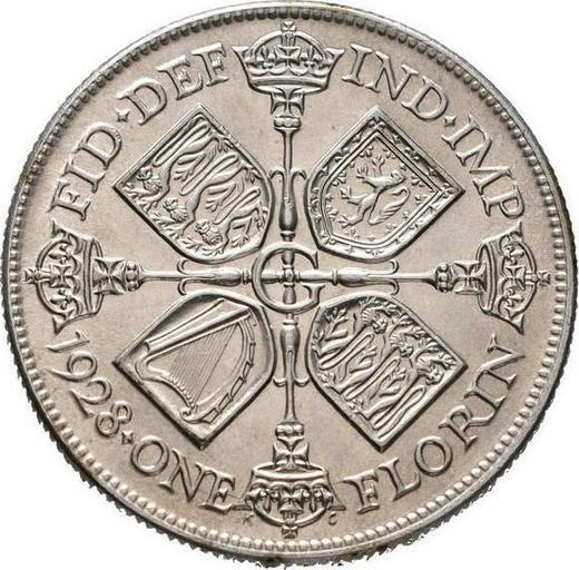 Revers 2 Schilling (Florin) 1928 - Silbermünze Wert - Großbritannien, Georg V