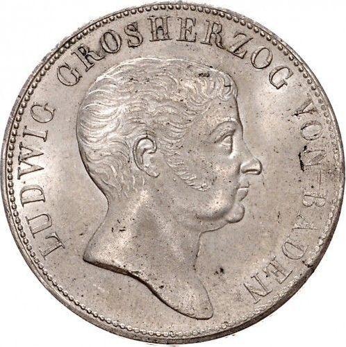 Obverse 2 Gulden 1822 - Silver Coin Value - Baden, Louis I