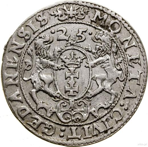 Reverse Ort (18 Groszy) 1625 "Danzig" - Silver Coin Value - Poland, Sigismund III Vasa