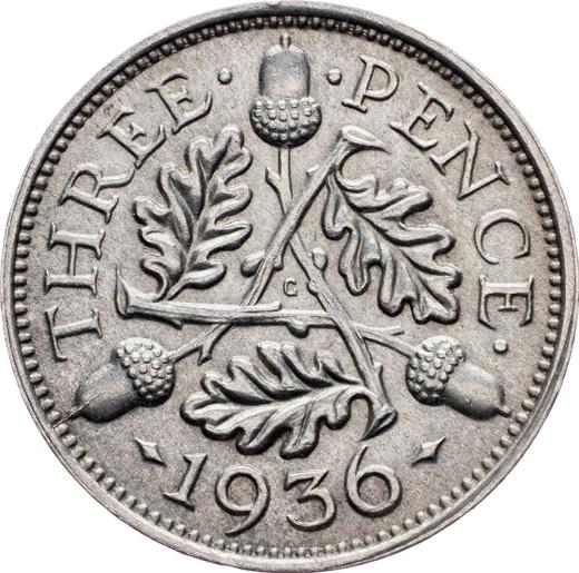 Revers 3 Pence 1936 "Typ 1927-1936" - Silbermünze Wert - Großbritannien, Georg V