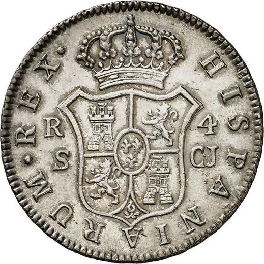 Reverse 4 Reales 1819 S CJ - Silver Coin Value - Spain, Ferdinand VII