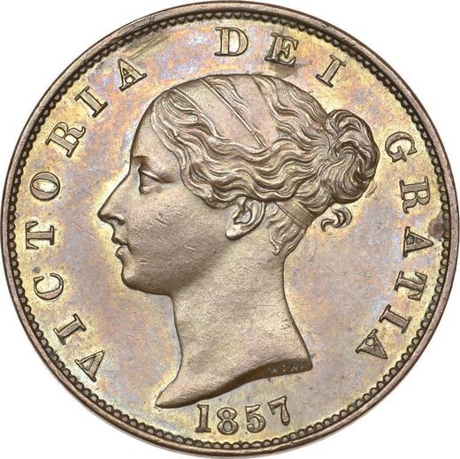 Obverse Halfpenny 1857 WW -  Coin Value - United Kingdom, Victoria