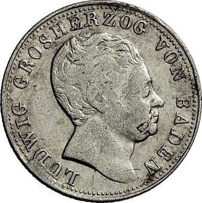 Obverse 6 Kreuzer 1822 - Silver Coin Value - Baden, Louis I