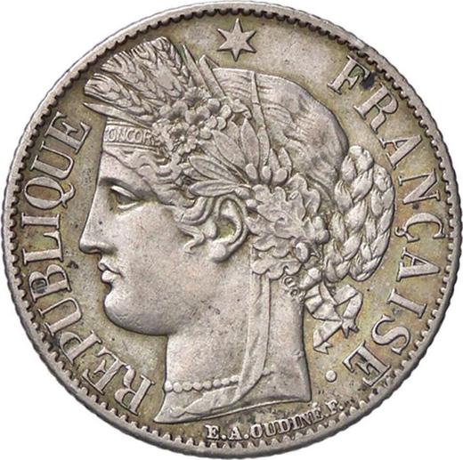 Anverso 1 franco 1872 K "Tipo 1871-1895" - valor de la moneda de plata - Francia, Tercera República