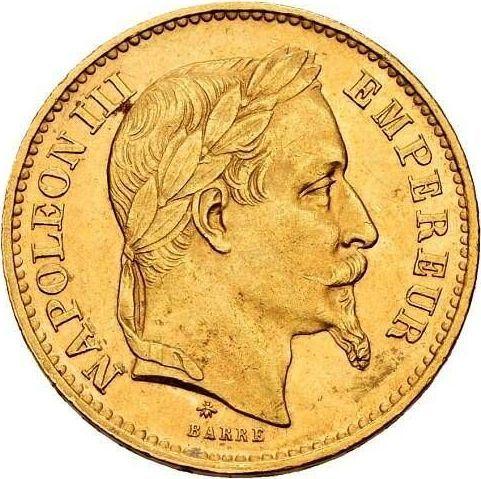 Obverse 20 Francs 1869 A "Type 1861-1870" - Gold Coin Value - France, Napoleon III