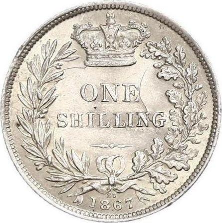 Reverse Shilling 1867 - Silver Coin Value - United Kingdom, Victoria