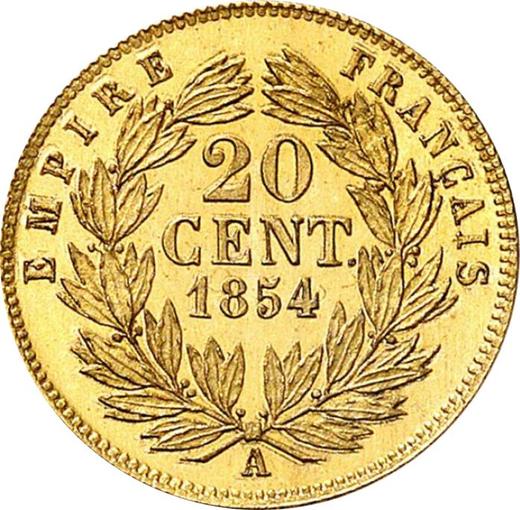 Reverse 20 Centimes 1854 A "Type 1853-1863" Gold - Gold Coin Value - France, Napoleon III