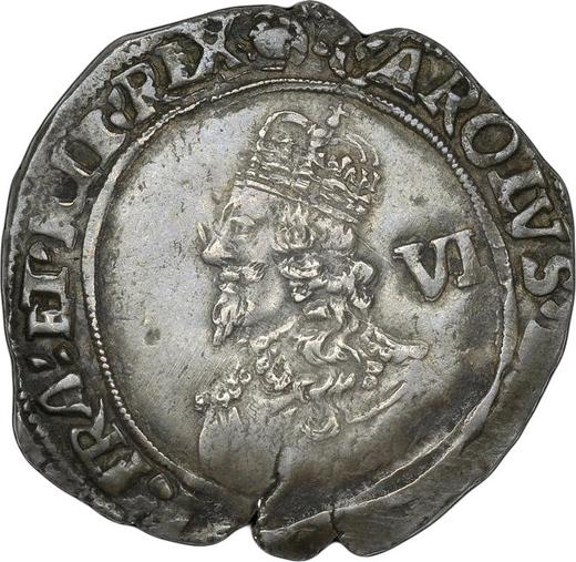Obverse Sixpence no date (1642-1649) "Seventh portrait type" - Silver Coin Value - United Kingdom, Charles I