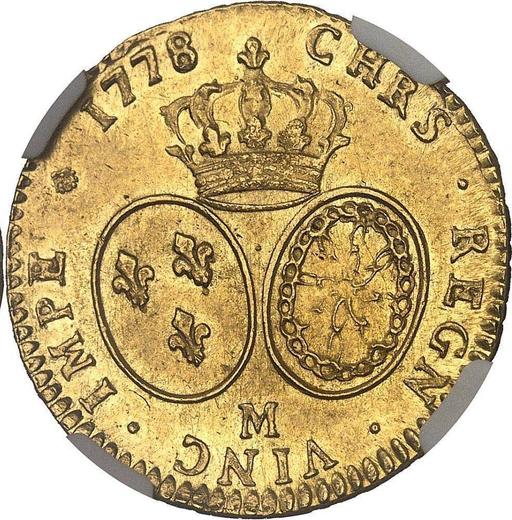 Reverse Double Louis d'Or 1778 M - Gold Coin Value - France, Louis XVI