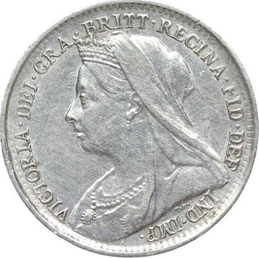 Anverso 3 peniques 1894 TB - valor de la moneda de plata - Gran Bretaña, Victoria