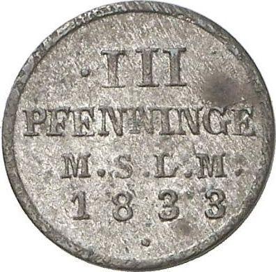 Reverse 3 Pfennig 1833 - Silver Coin Value - Mecklenburg-Schwerin, Frederick Francis I
