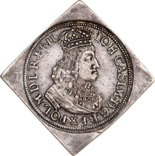 Obverse Ort (18 Groszy) 1651 WVE "Elbing" Klippe - Silver Coin Value - Poland, John II Casimir