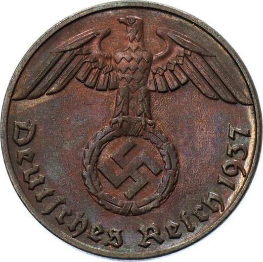 Reverse 1 Reichspfennig 1937 E "Type 1936-1940" -  Coin Value - Germany, Third Reich