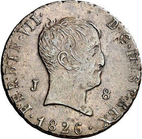 Obverse 8 Maravedís 1826 J "Type 1823-1827" -  Coin Value - Spain, Ferdinand VII