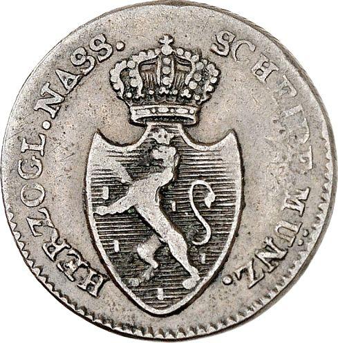 Аверс монеты - 1 крейцер 1808 года L - цена  монеты - Нассау, Фридрих Август