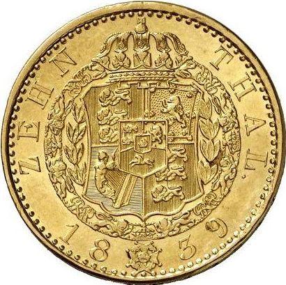 Reverse 10 Thaler 1839 S - Gold Coin Value - Hanover, Ernest Augustus