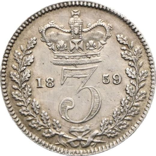 Revers 3 Pence 1859 - Silbermünze Wert - Großbritannien, Victoria