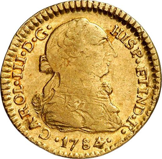 Obverse 1 Escudo 1784 So DA - Gold Coin Value - Chile, Charles III