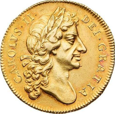 Obverse Two guinea 1679 "Second laureate bust" - Gold Coin Value - United Kingdom, Charles II