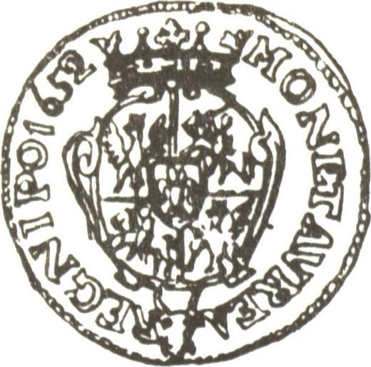 Reverse Ducat 1652 MW "Portrait with wreath" - Gold Coin Value - Poland, John II Casimir