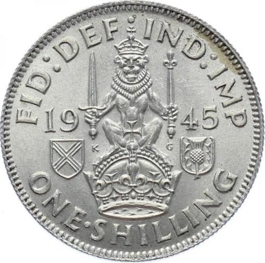Reverso 1 chelín 1945 "Tipo 1937-1946" - valor de la moneda de plata - Gran Bretaña, Jorge VI