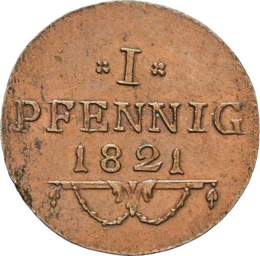 Reverso 1 Pfennig 1821 - valor de la moneda  - Sajonia-Coburgo-Saalfeld, Ernesto I