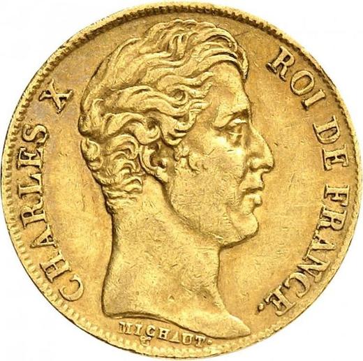 Obverse 20 Francs 1828 T "Type 1825-1830" - Gold Coin Value - France, Charles X