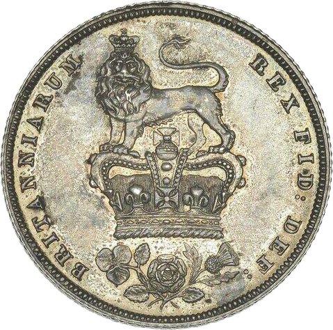Reverse Pattern Shilling 1825 - Silver Coin Value - United Kingdom, George IV