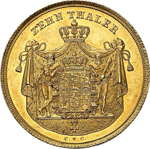 Reverse 10 Thaler 1828 CvC "Type 1827-1829" - Gold Coin Value - Brunswick-Wolfenbüttel, Charles II
