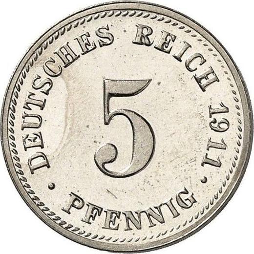 Obverse 5 Pfennig 1911 D "Type 1890-1915" -  Coin Value - Germany, German Empire