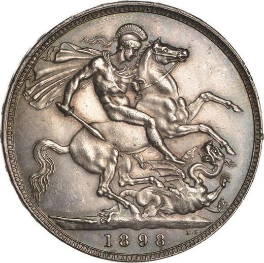 Revers 1 Krone 1898 TB Rand "LXI" - Silbermünze Wert - Großbritannien, Victoria