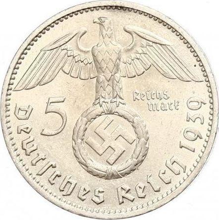 Reverse 5 Reichsmark 1939 F "Type 1936-1939" - Silver Coin Value - Germany, Third Reich