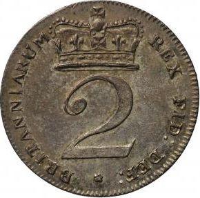 Реверс монеты - 2 пенса 1817 года - цена серебряной монеты - Великобритания, Георг III