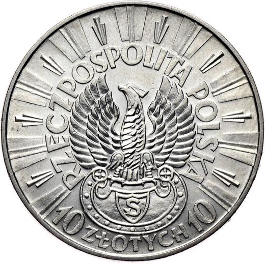 Obverse 10 Zlotych 1934 "Jozef Pilsudski" Rifle Corps - Silver Coin Value - Poland, II Republic