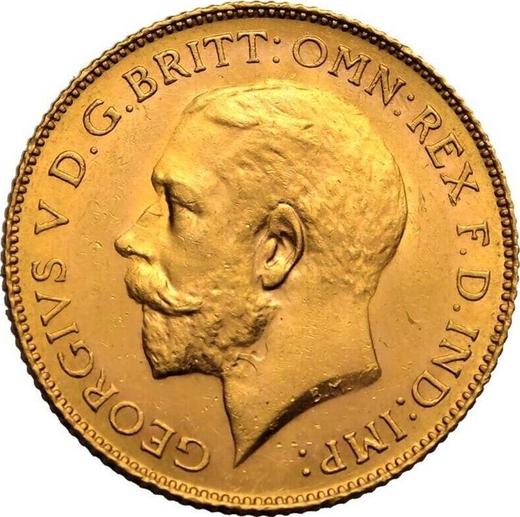 Obverse Half Sovereign 1918 P - Gold Coin Value - Australia, George V