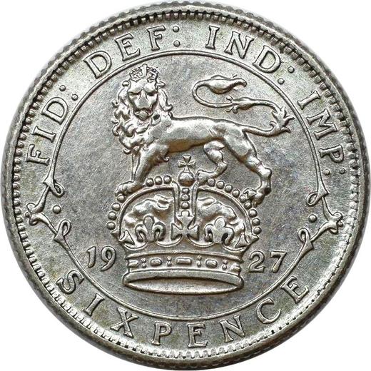 Revers 6 Pence 1927 "Typ 1920-1927" - Silbermünze Wert - Großbritannien, Georg V