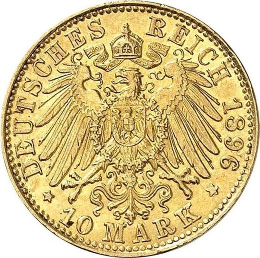 Revers 10 Mark 1896 J "Hamburg" - Goldmünze Wert - Deutschland, Deutsches Kaiserreich