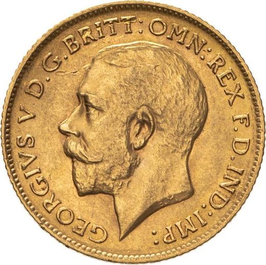Obverse Half Sovereign 1911 P - Gold Coin Value - Australia, George V